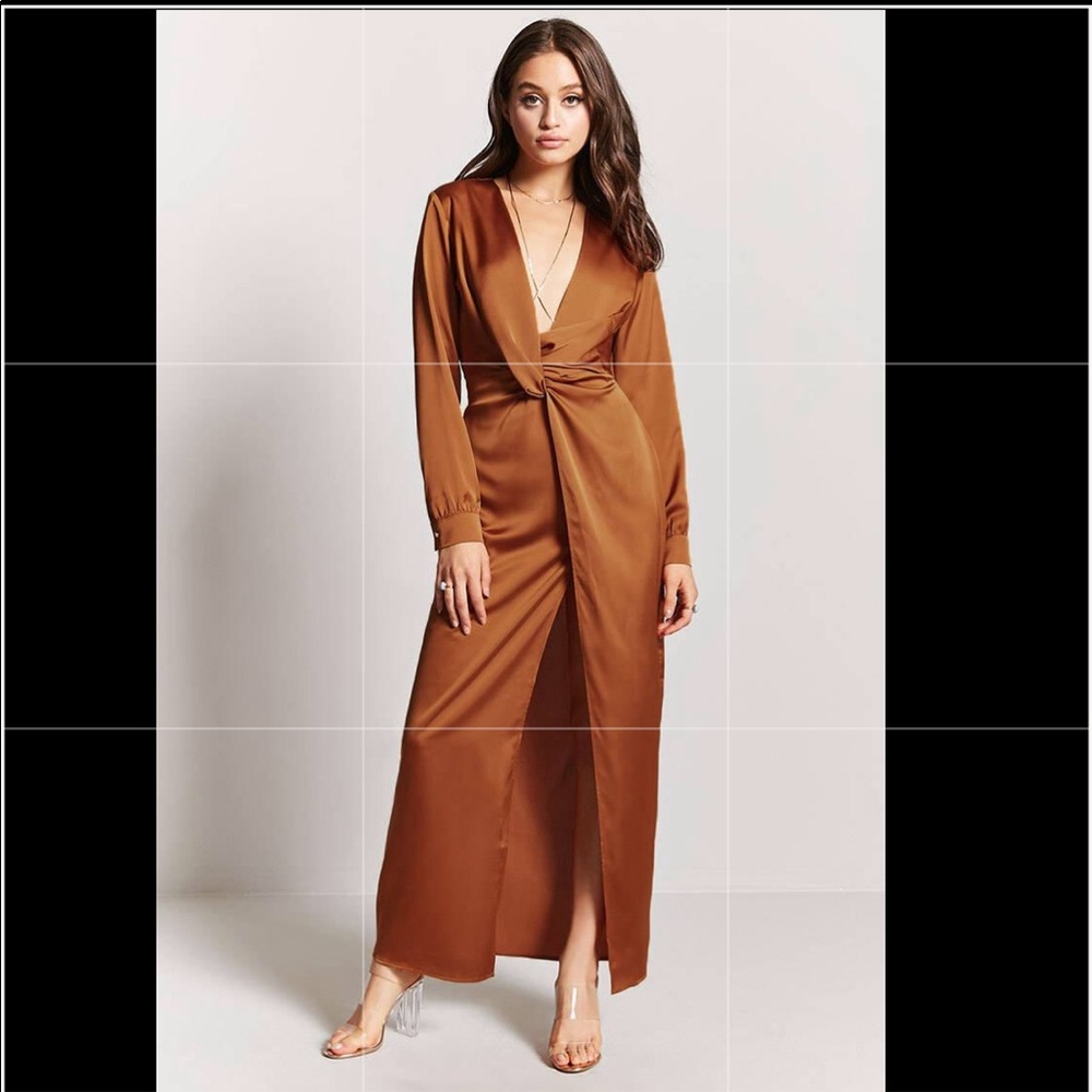NWT Forever21 Orange/Bronze dress